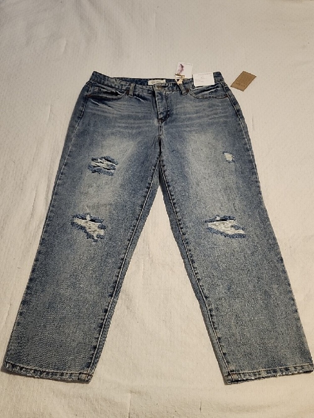Jessica Simpson Light Washed Distressed Boyfriend Jeans - Picture 4 of 15